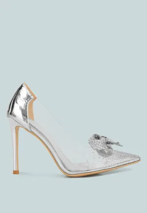 erika rhinestones embellished clear pump shoes