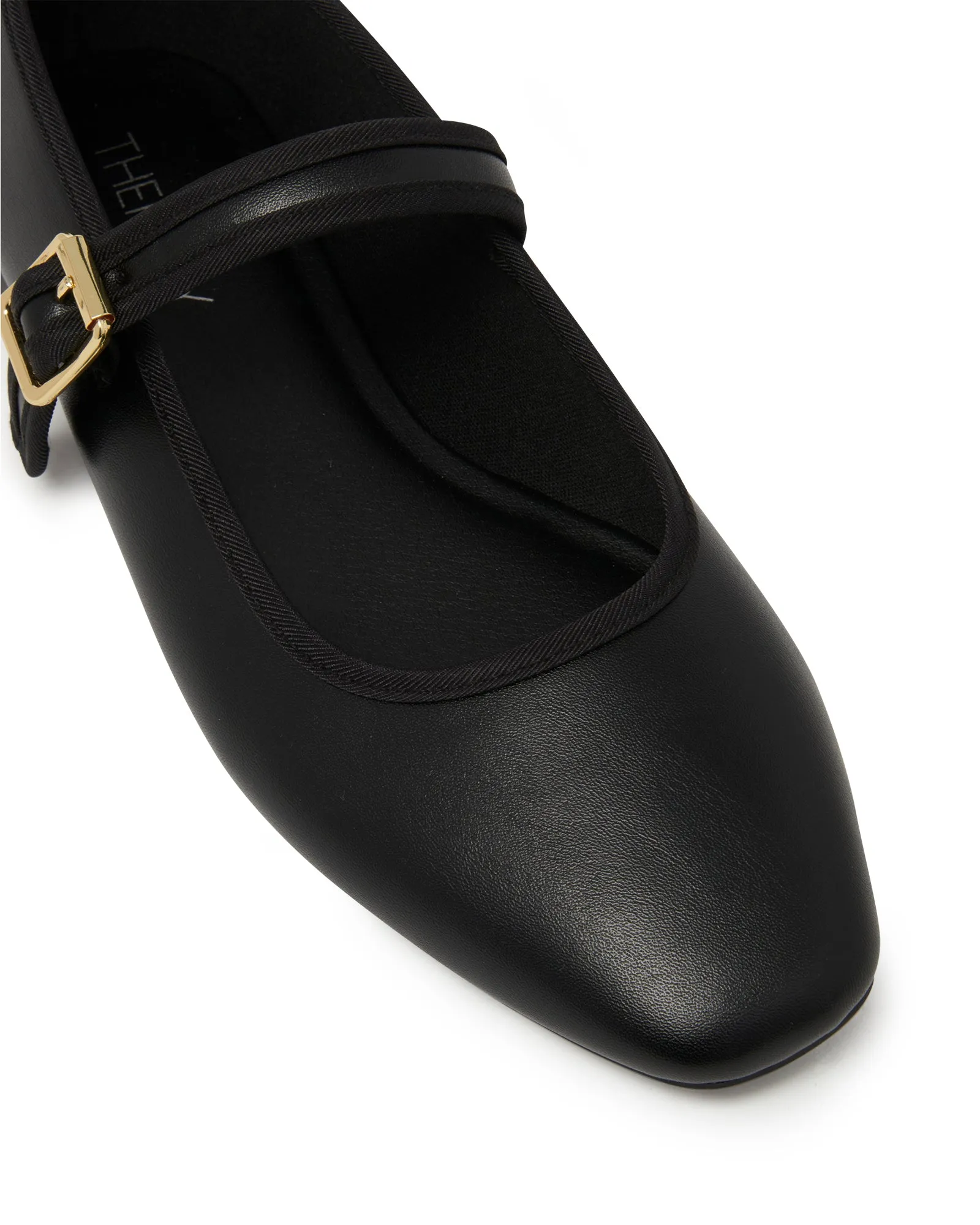 Faze Ballet Flat Black Smooth
