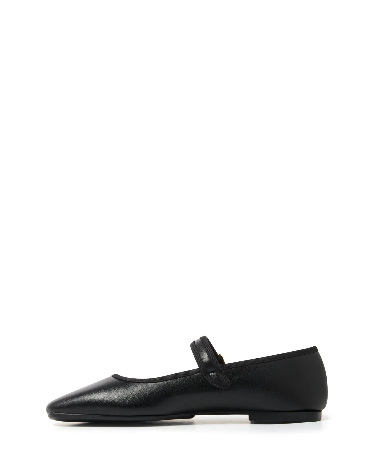 Faze Ballet Flat Black Smooth