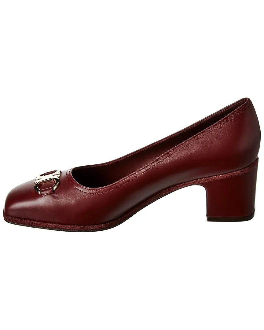 Ferragamo Gancini Leather Pump