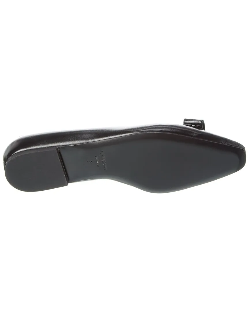 Ferragamo Siwar Bow Leather Ballet Flat
