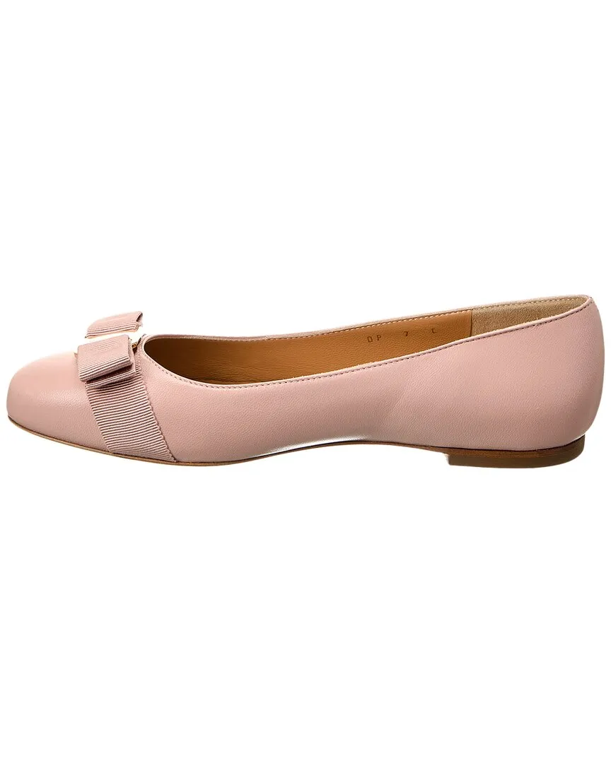 Ferragamo Varina Leather Ballet Flat