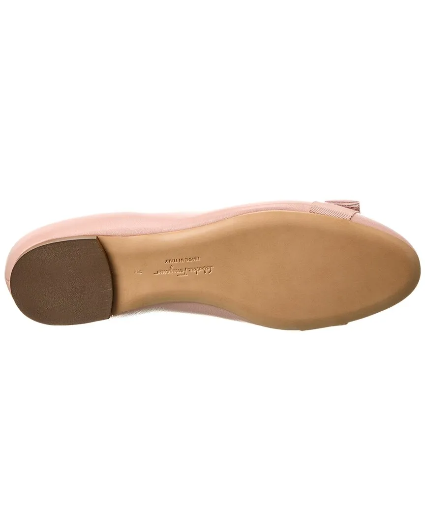 Ferragamo Varina Leather Ballet Flat