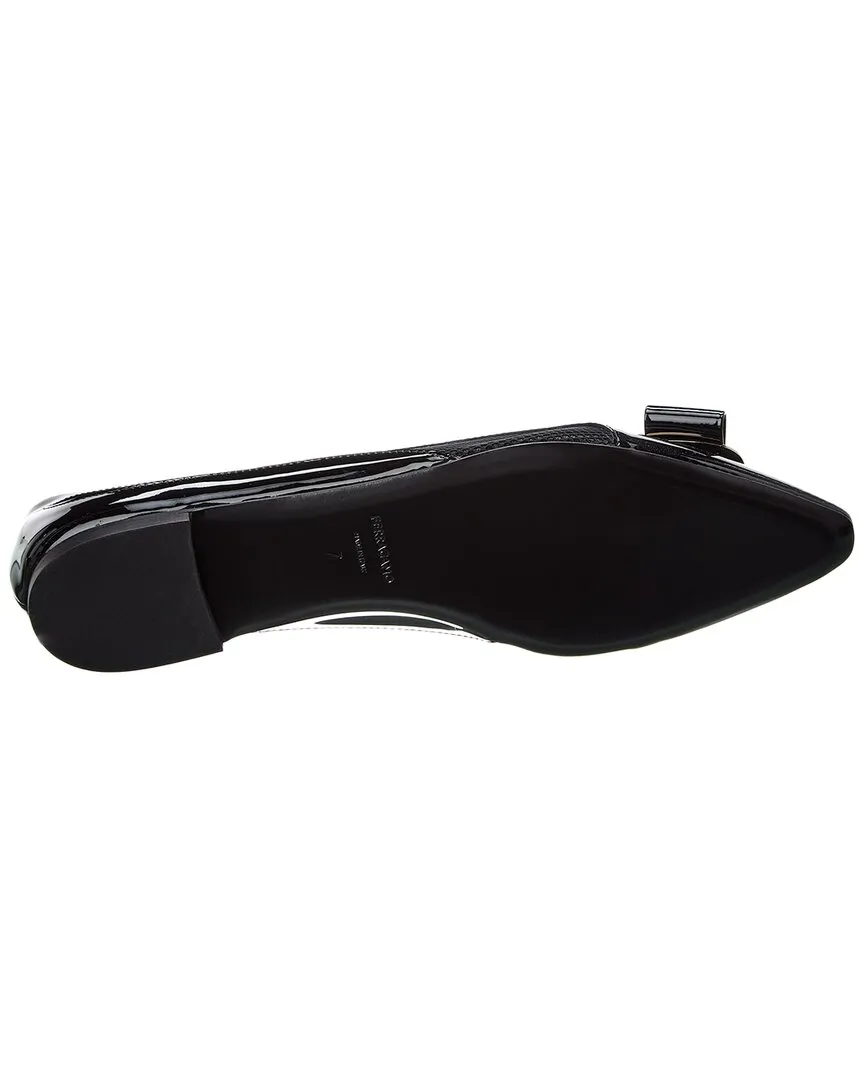 Ferragamo Zea Mesh & Patent Ballet Flat