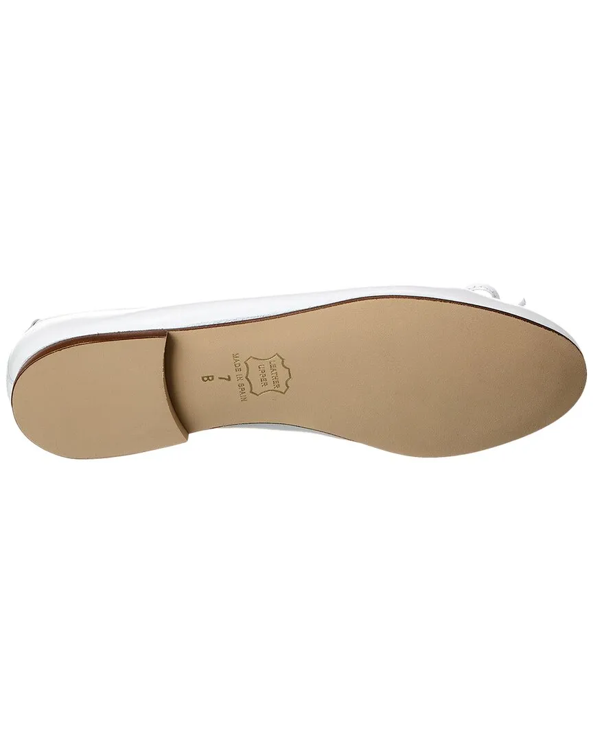 French Sole Emerald Leather Flat