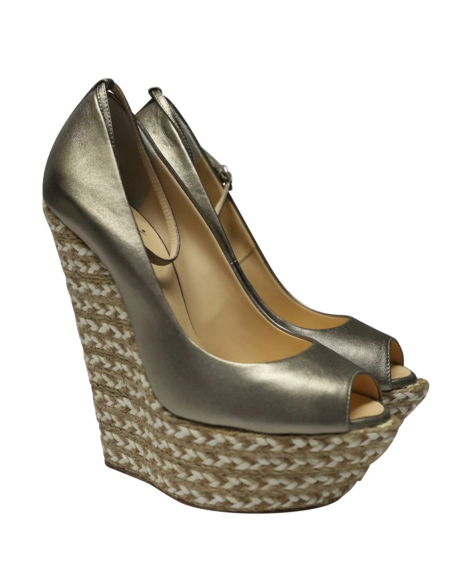 Giuseppe Zanotti Cumber 105 Wedge in Gold Leather