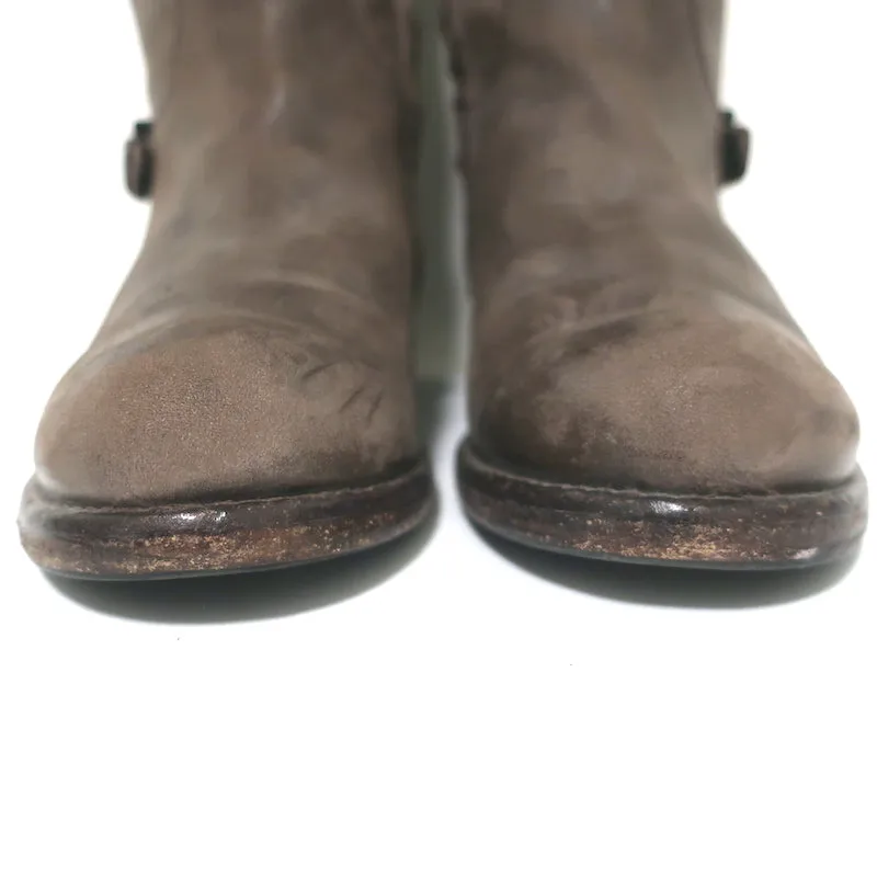 Henry Beguelin Knee High Riding Boots Brown Distressed Leather Size 38