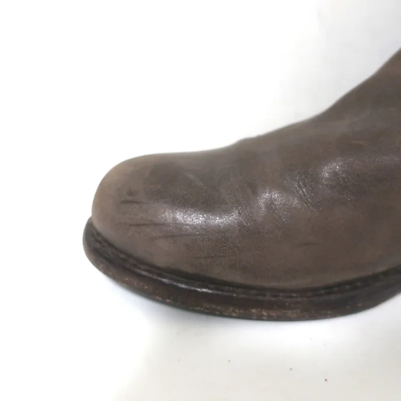 Henry Beguelin Knee High Riding Boots Brown Distressed Leather Size 38