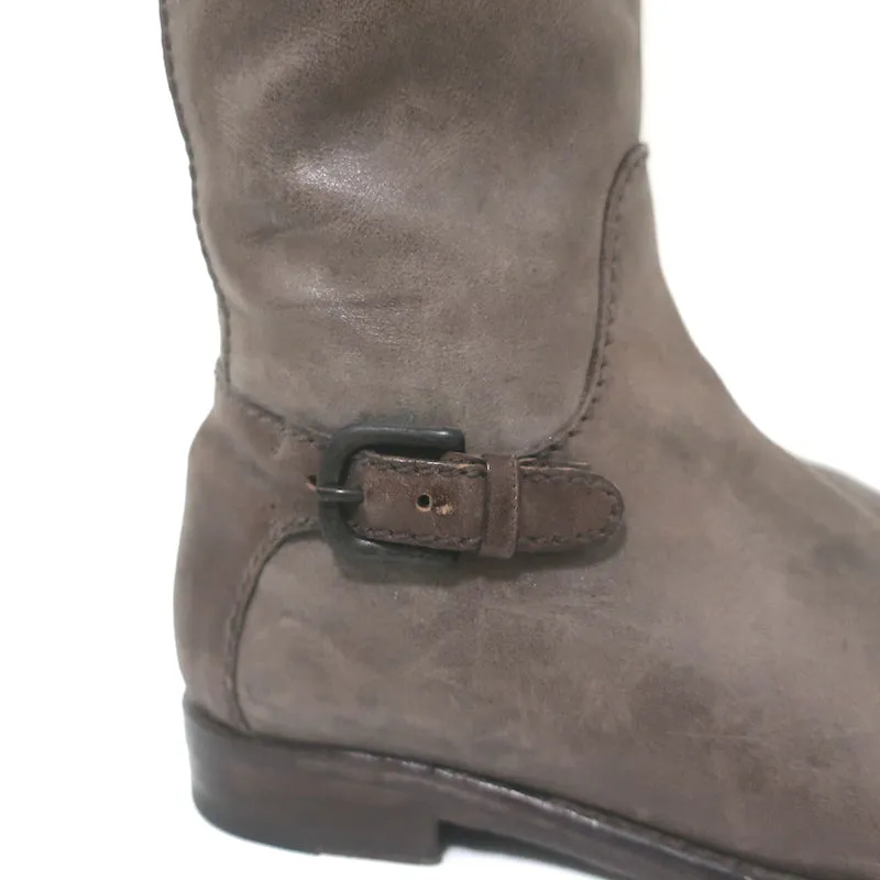 Henry Beguelin Knee High Riding Boots Brown Distressed Leather Size 38