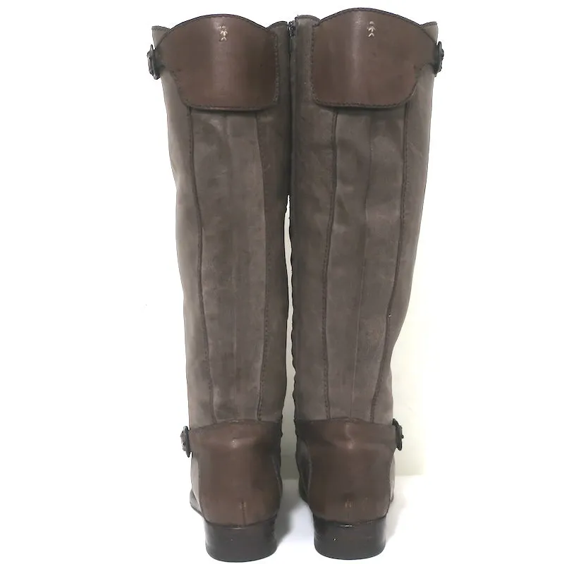 Henry Beguelin Knee High Riding Boots Brown Distressed Leather Size 38