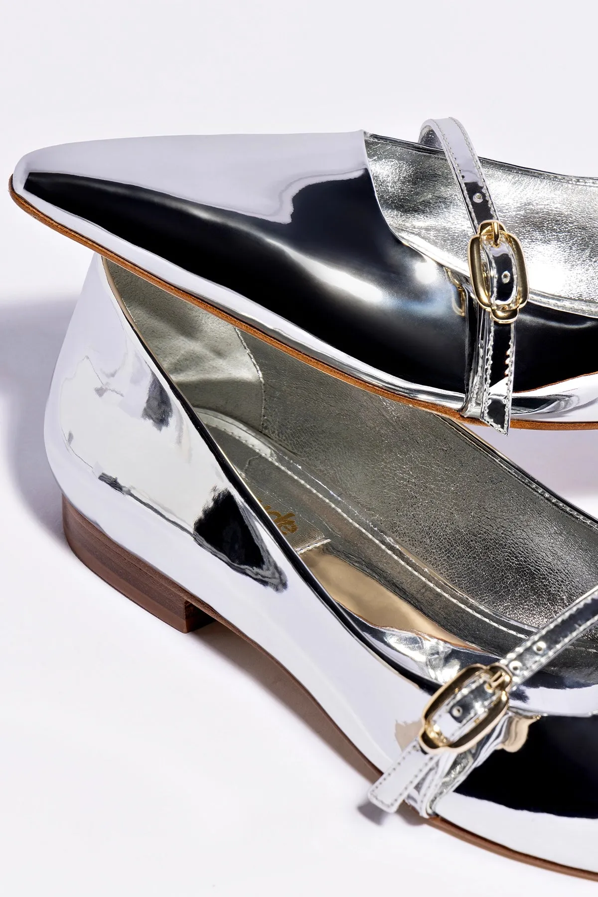 Irene Flat In Silver Specchio