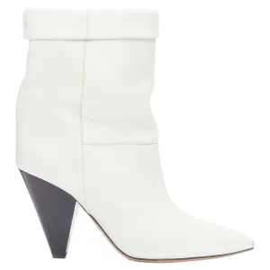 Isabel Marant Rouxa off leather cone heel boots