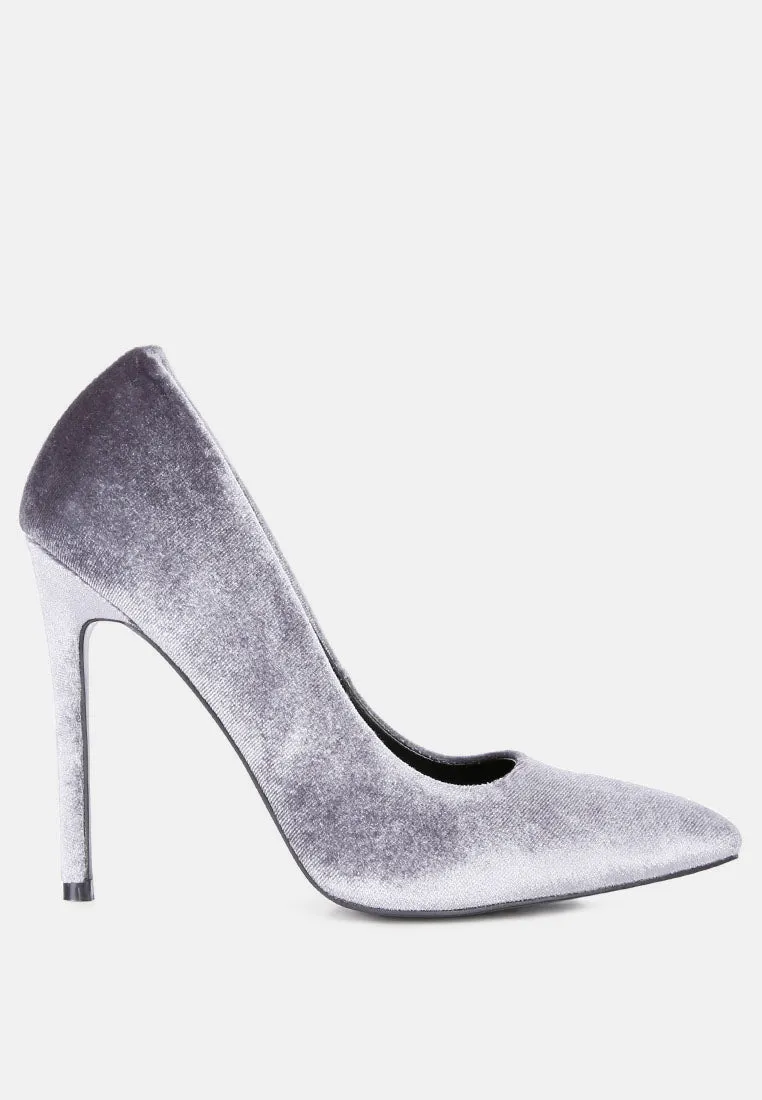 janessa velvet stiletto heel pumps