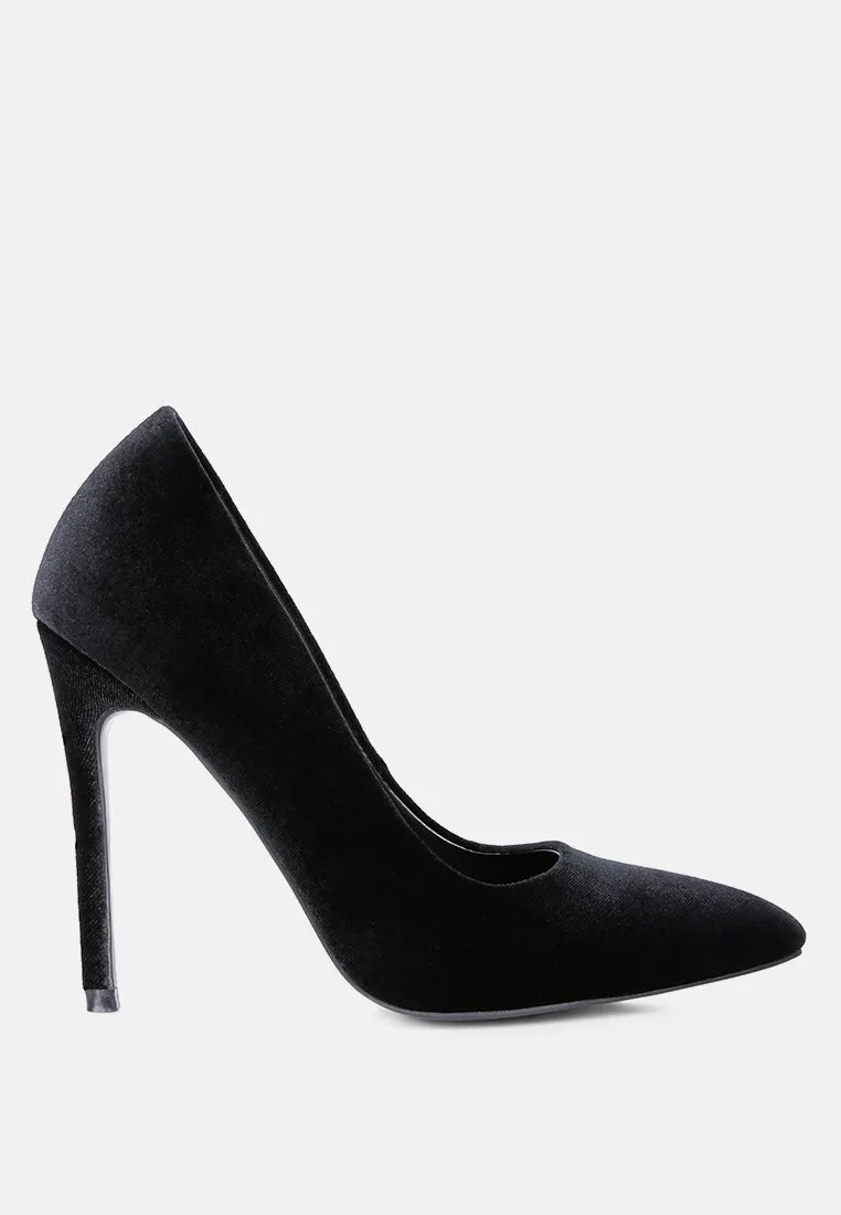 janessa velvet stiletto heel pumps