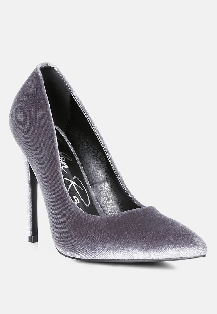 janessa velvet stiletto heel pumps