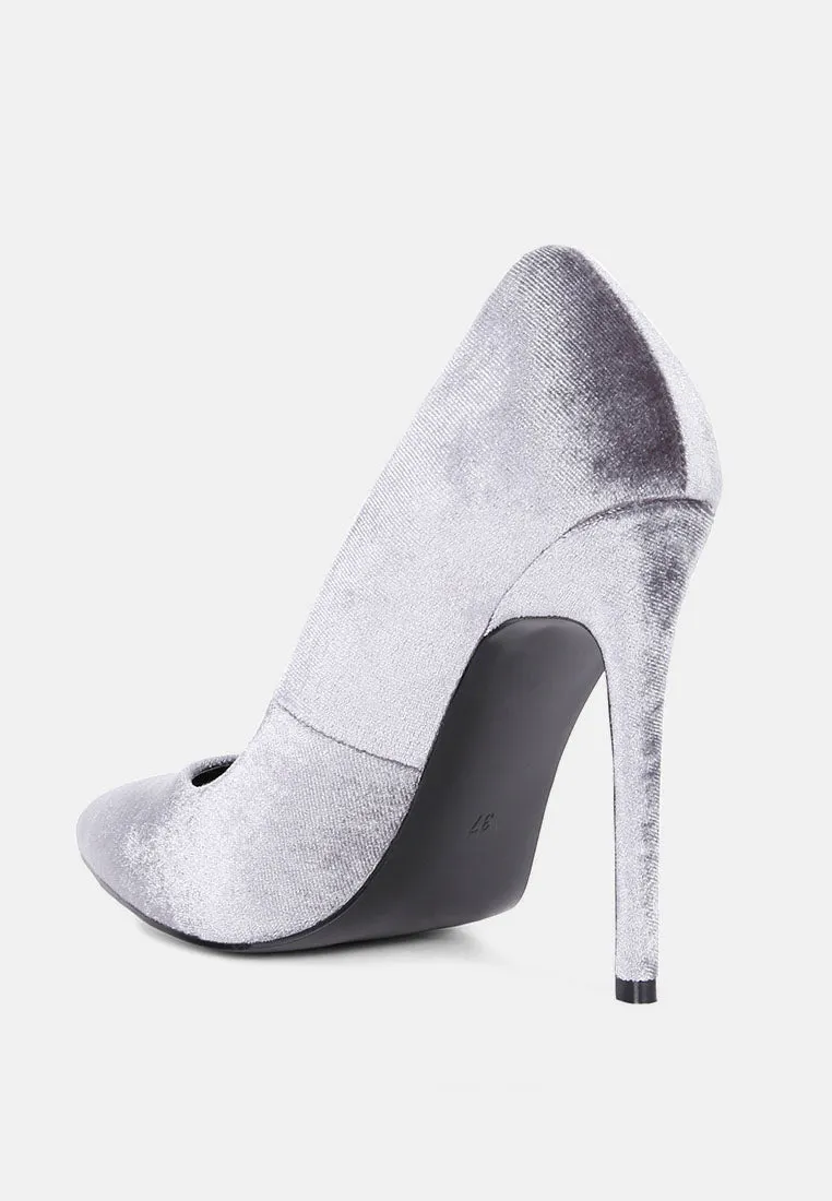 janessa velvet stiletto heel pumps