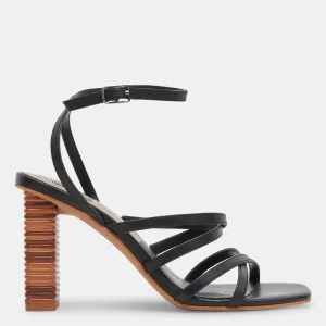 JENKO HEELS BLACK LEATHER