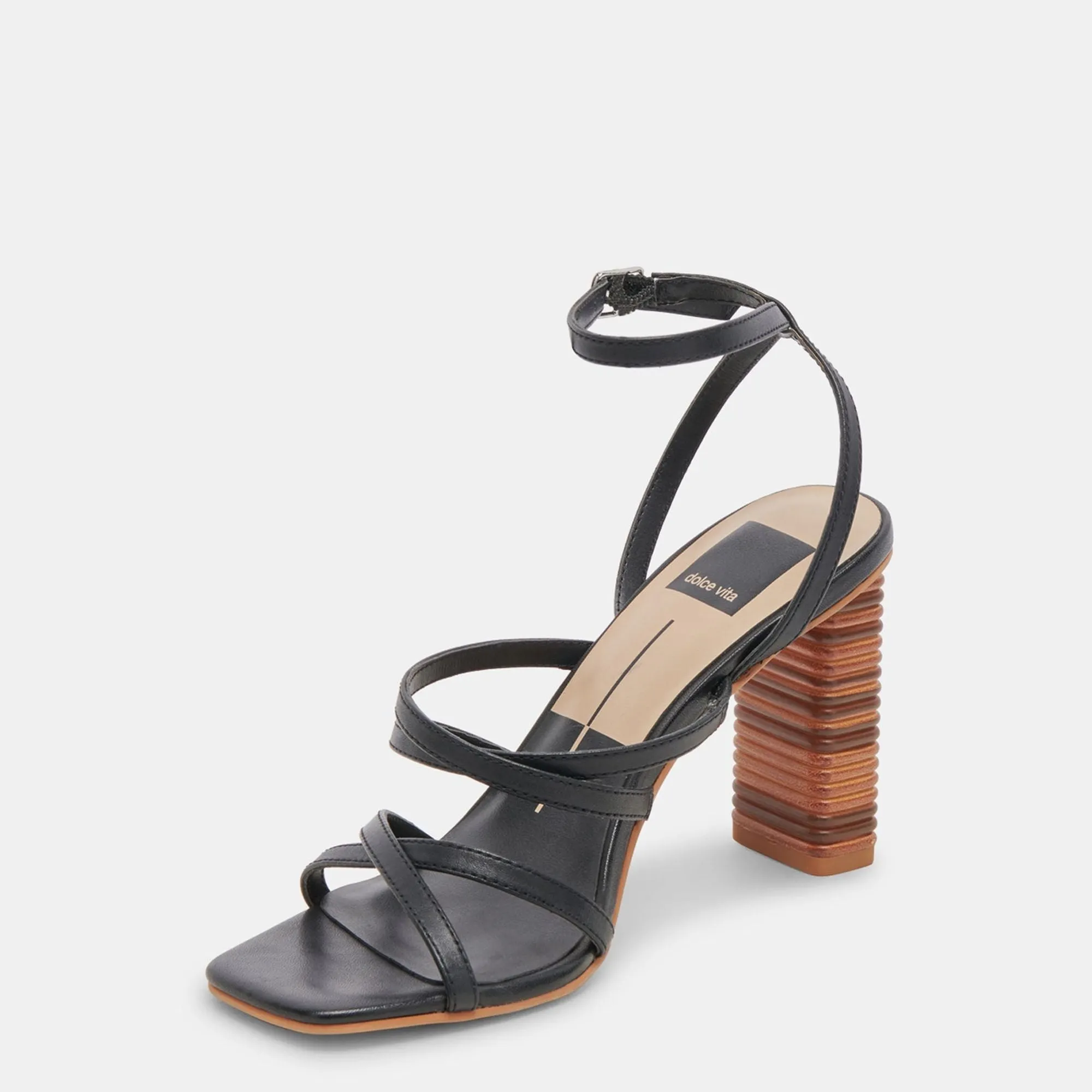 JENKO HEELS BLACK LEATHER