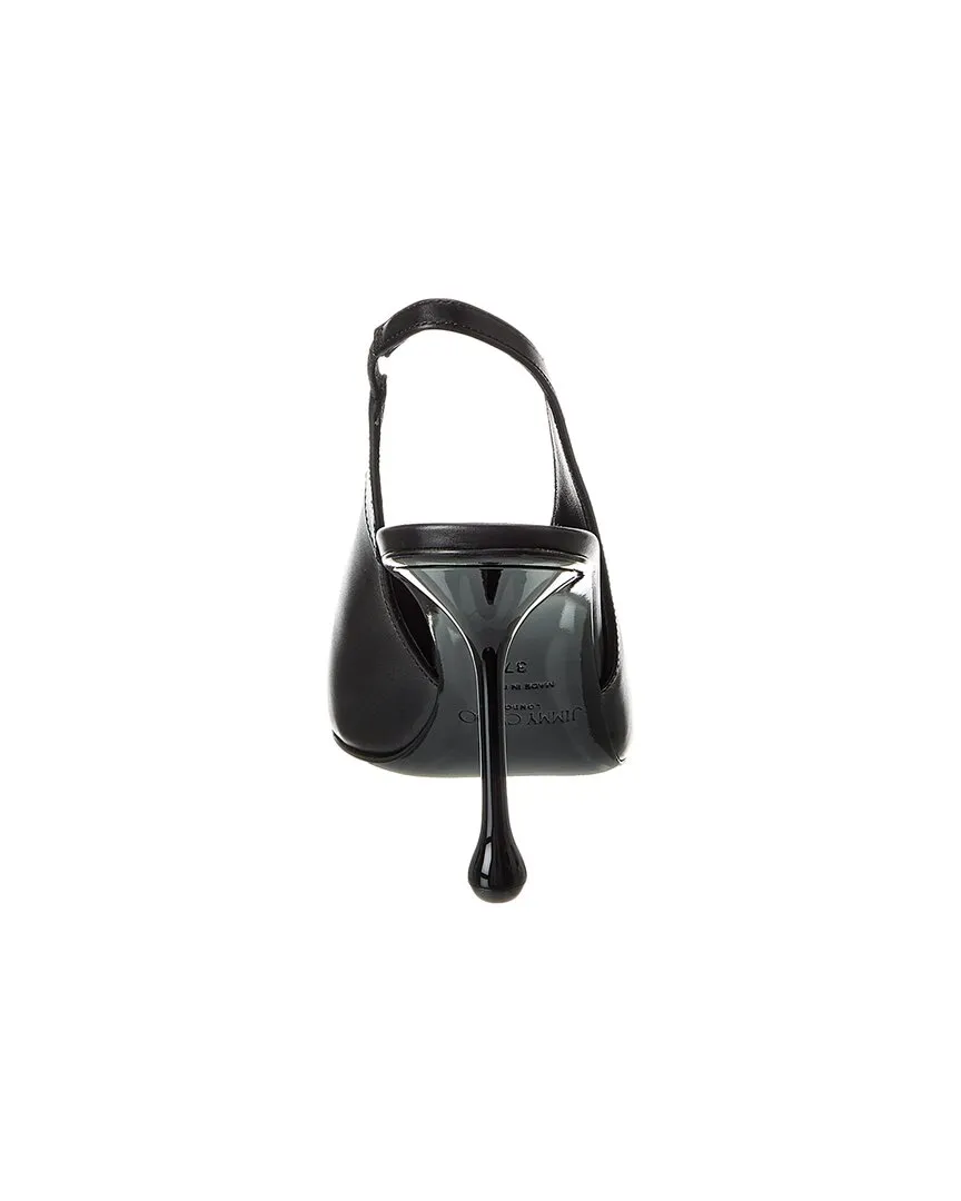 Jimmy Choo Isa 95 Leather Slingback Pump