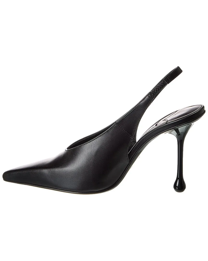 Jimmy Choo Isa 95 Leather Slingback Pump