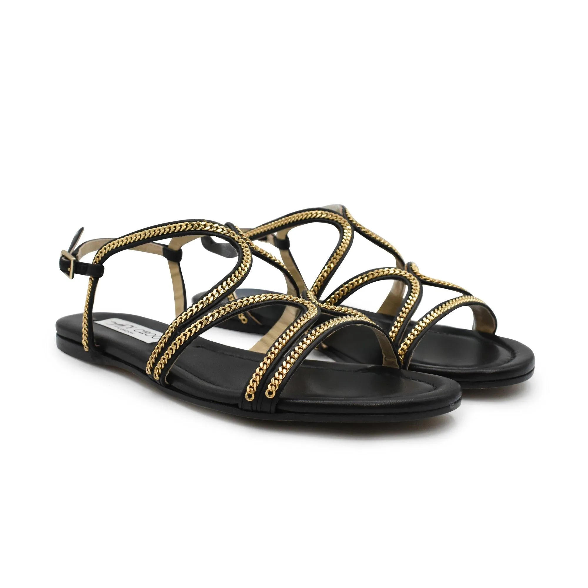 Jimmy Choo 'Nickel Flat' Sandals - Women's 37