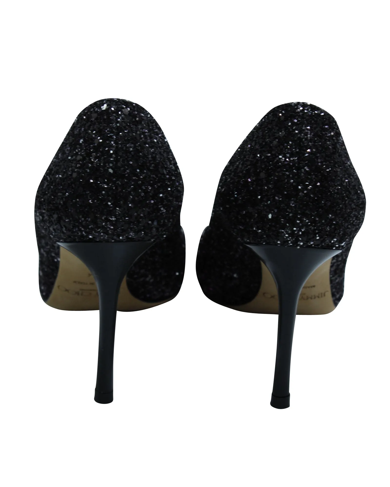 Jimmy Choo Romy 100 Pumps in Pink and Black Glitter