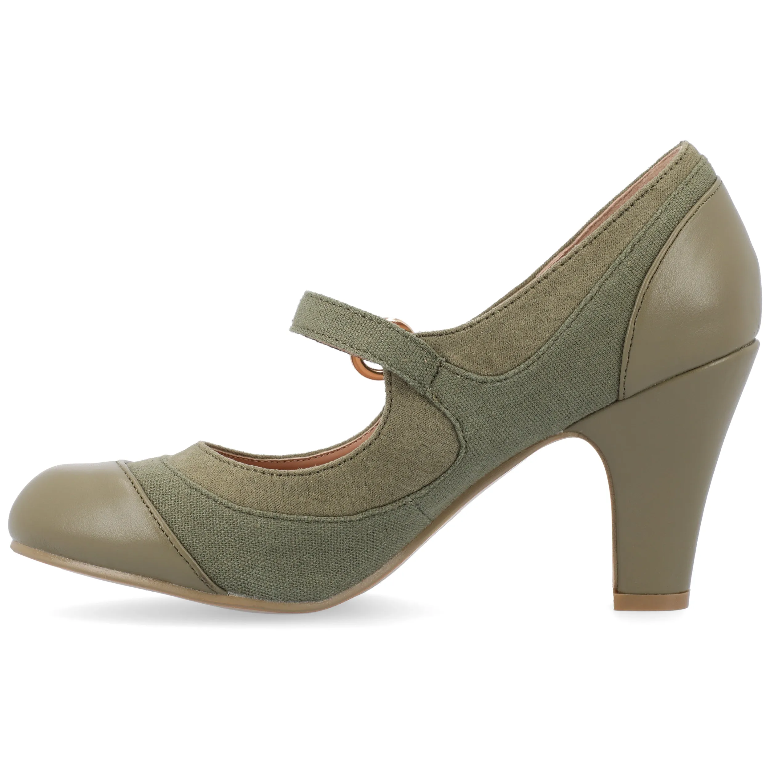 Journee Collection Womens Siri Medium and Wide Width Round Toe Block Heel Mary Jane Pumps
