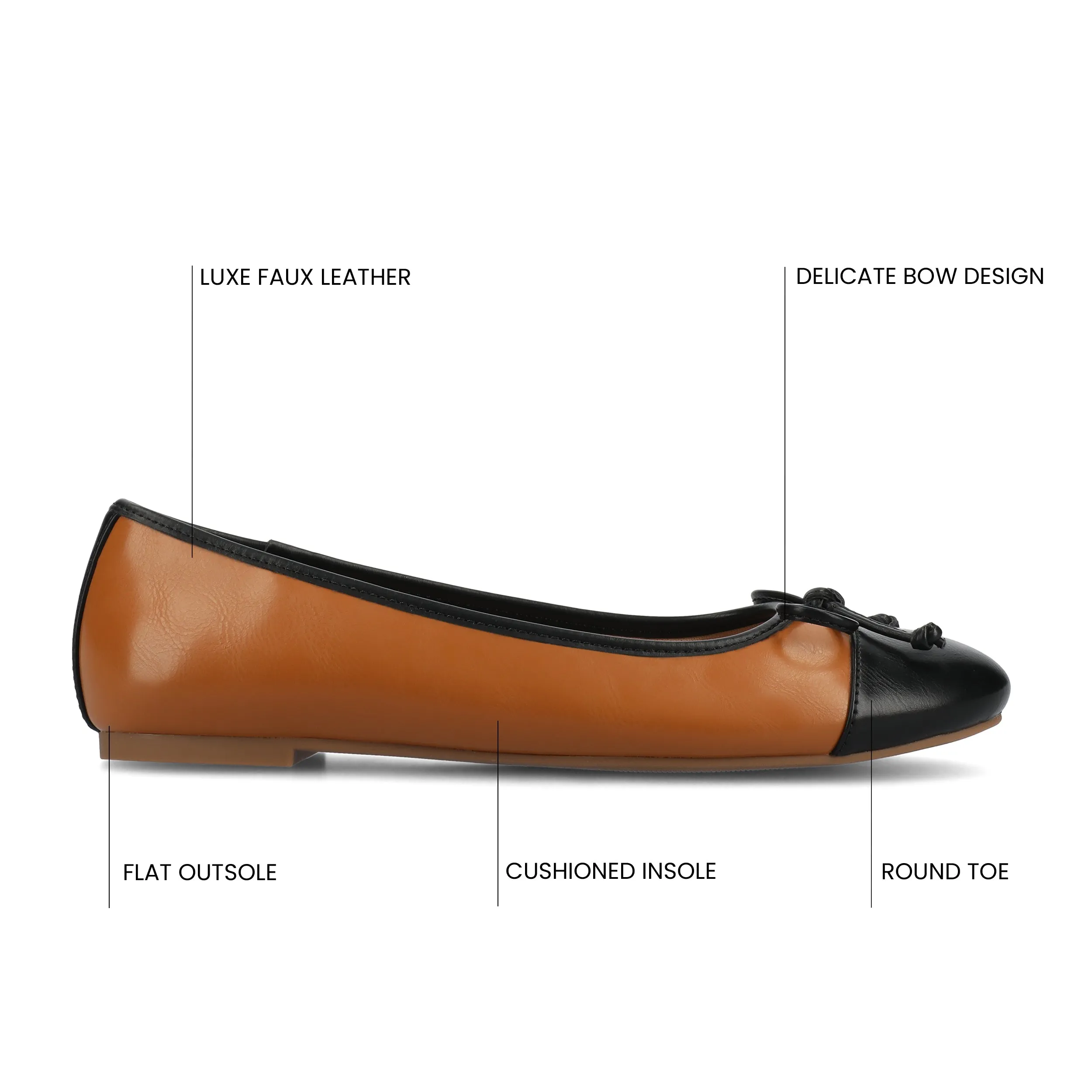 Journee Women's Kaiah Ballet Medium and Wide Width Dress Flats