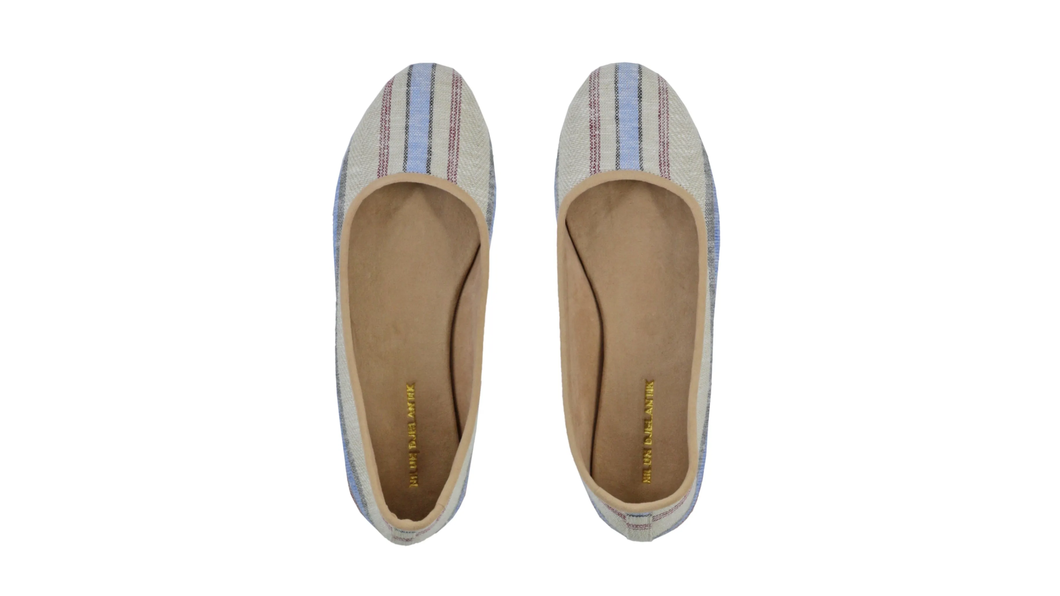 Kate 20mm Ballet - White & Blue Line linen