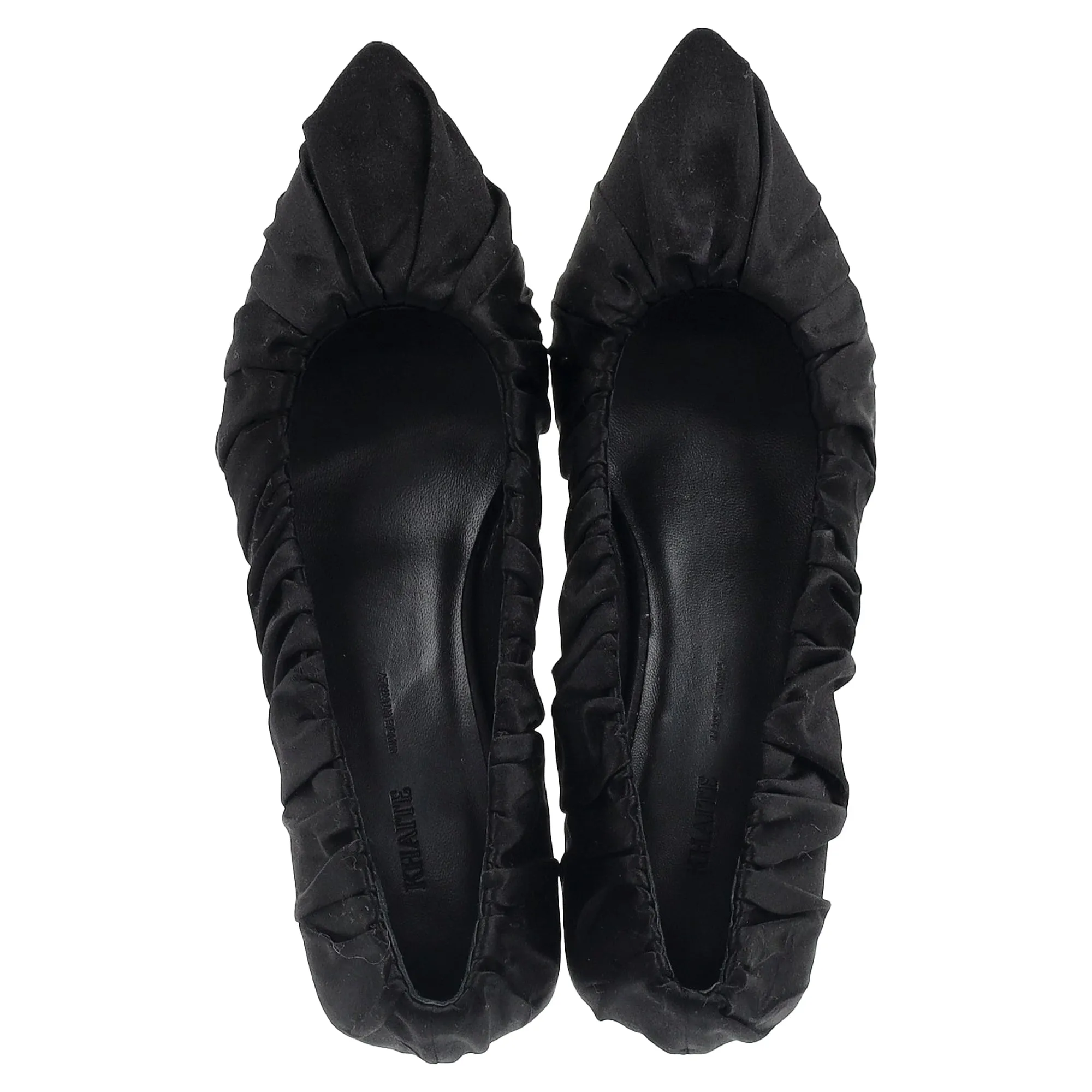 Khaite Palmero Ruched Kitten-Heel Pumps in Black Silk