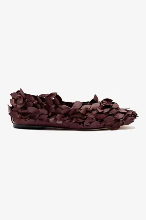 Larroudé x Jonathan Cohen Ballet Flat In Burgundy Leather