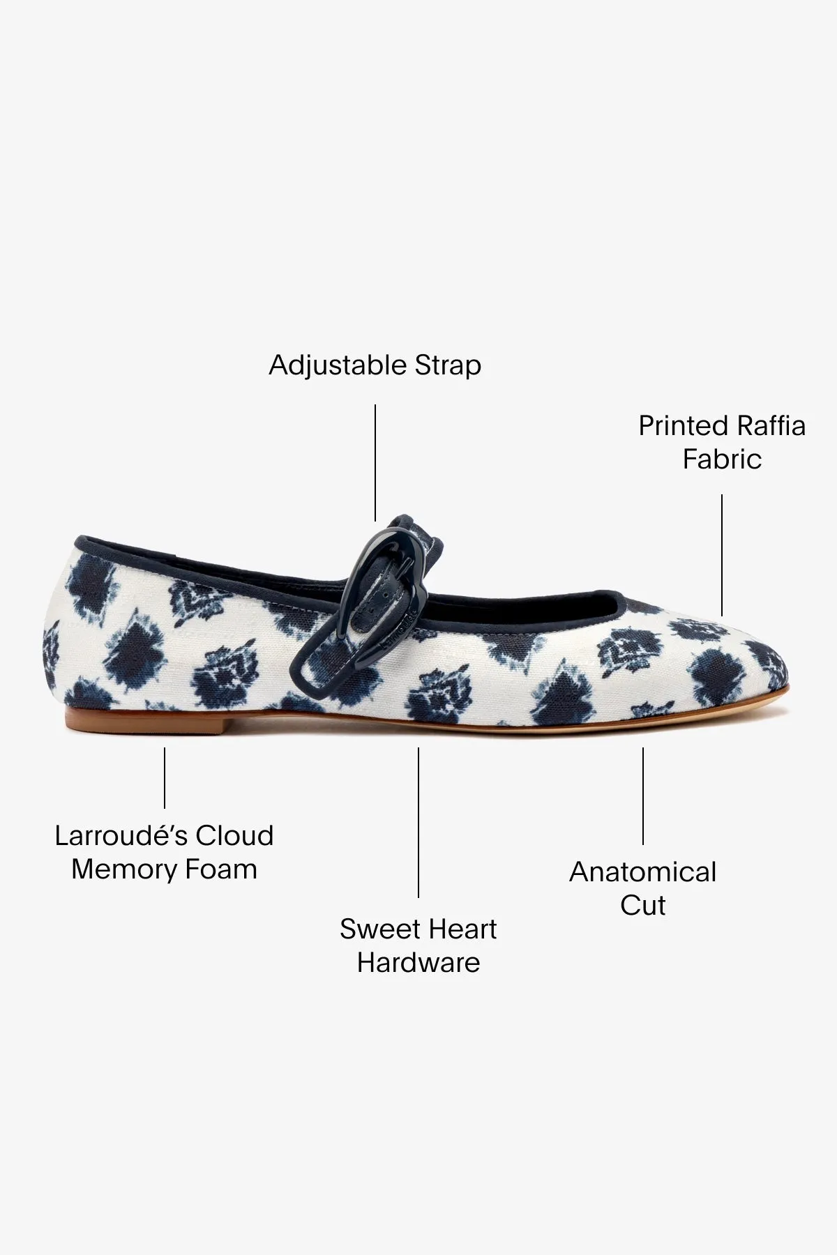 Larroudé x Jonathan Cohen Verona Ballet Flat In Tiedye Ocean Linen