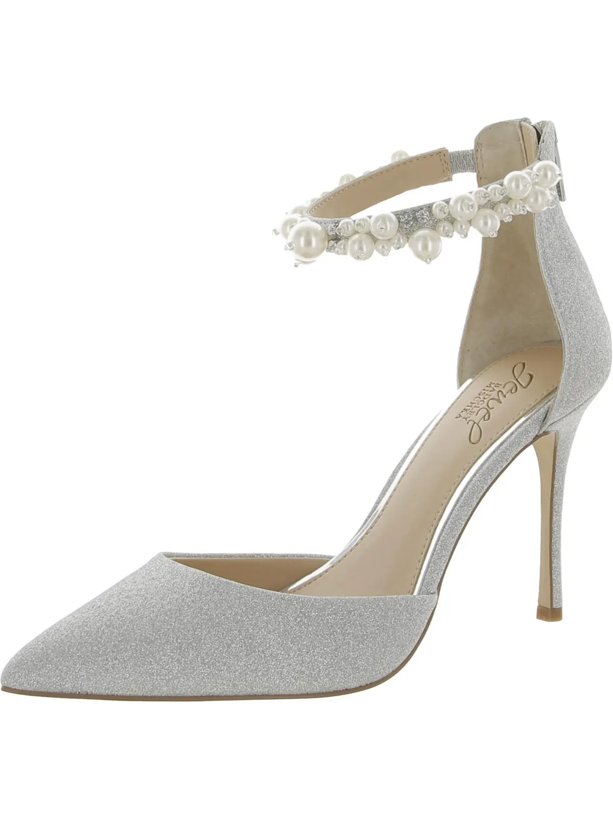 Layne Womens Pearls Ankle Strap Pumps