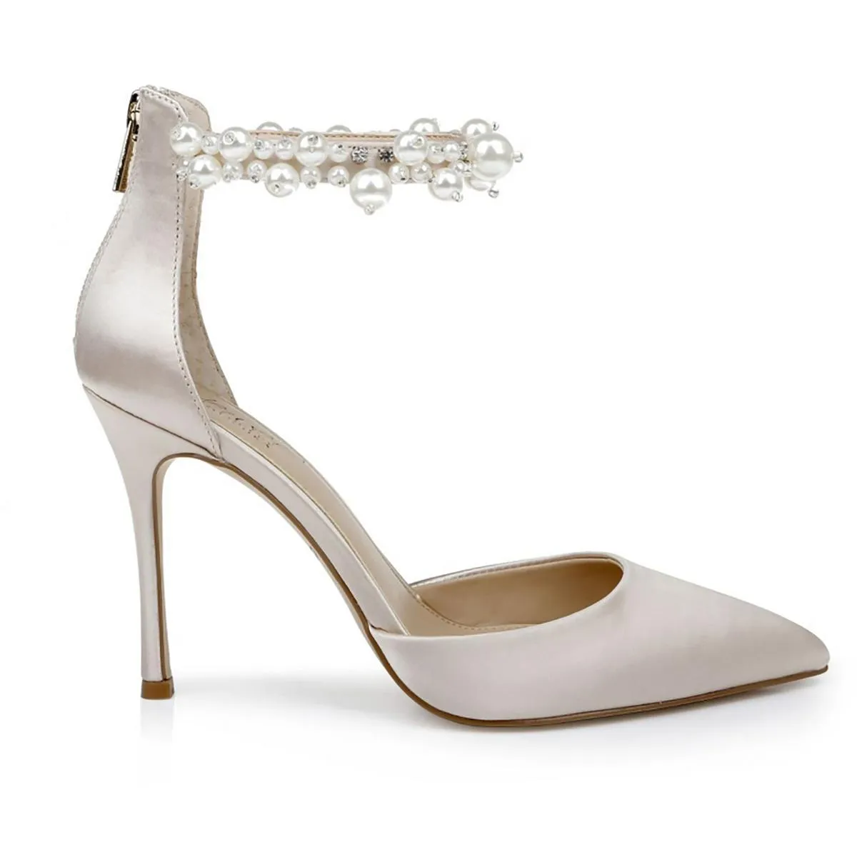 Layne Womens Pearls Ankle Strap Pumps