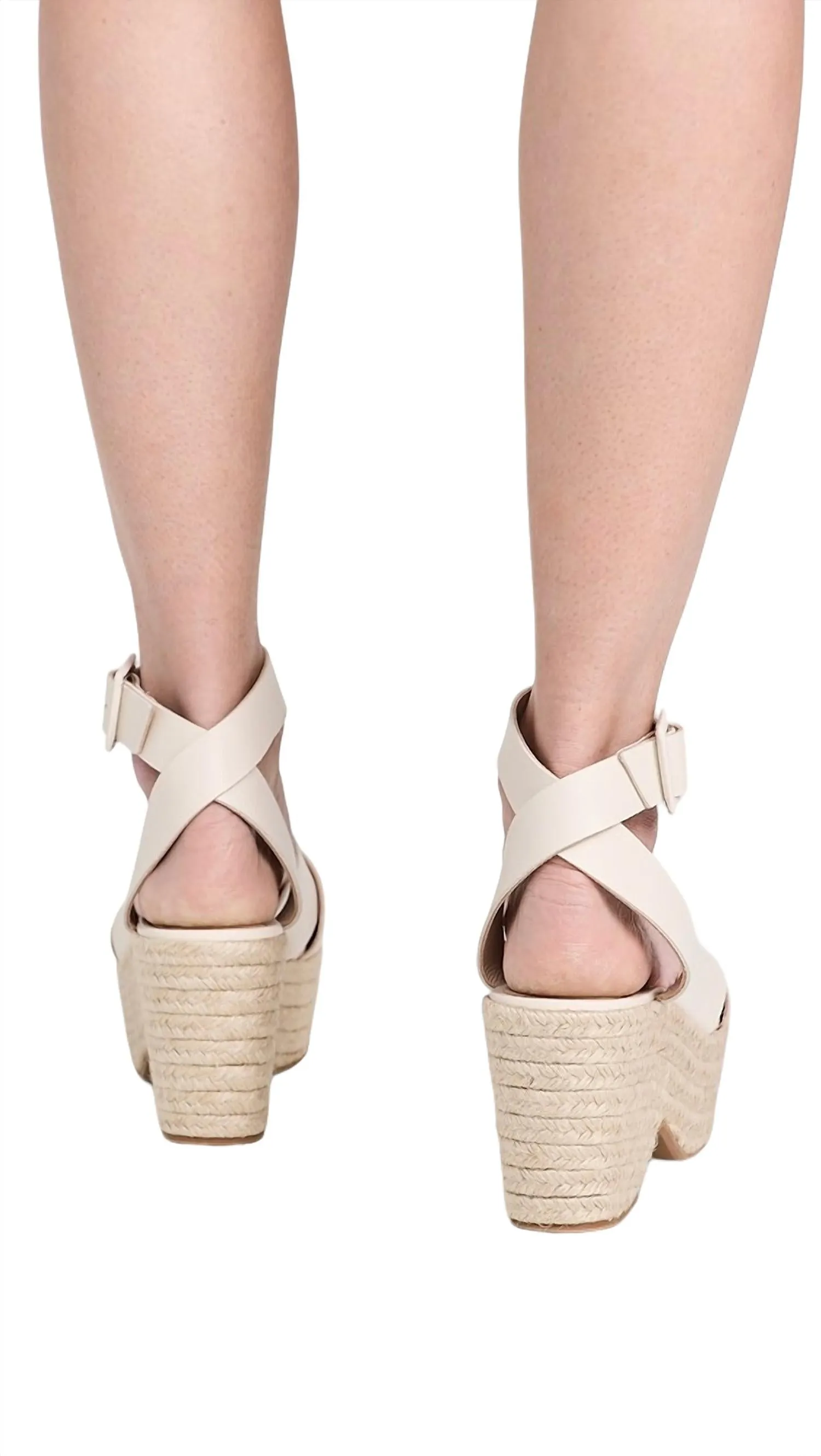 Lyla Leather Espadrilles In Cream