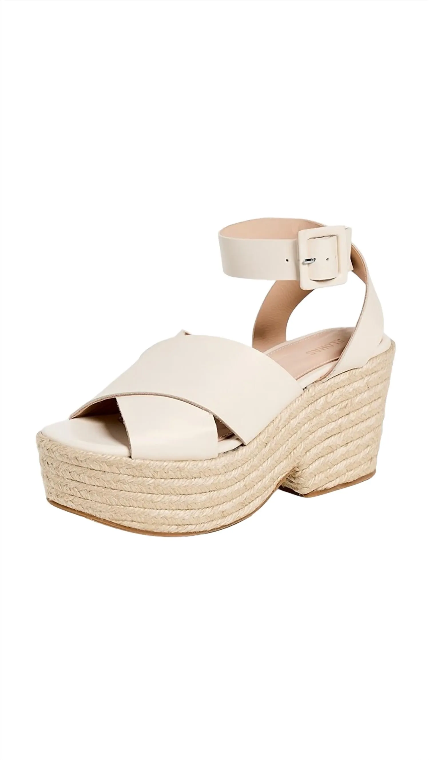 Lyla Leather Espadrilles In Cream
