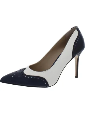 Lynden Womens Leather Wingtip Pumps