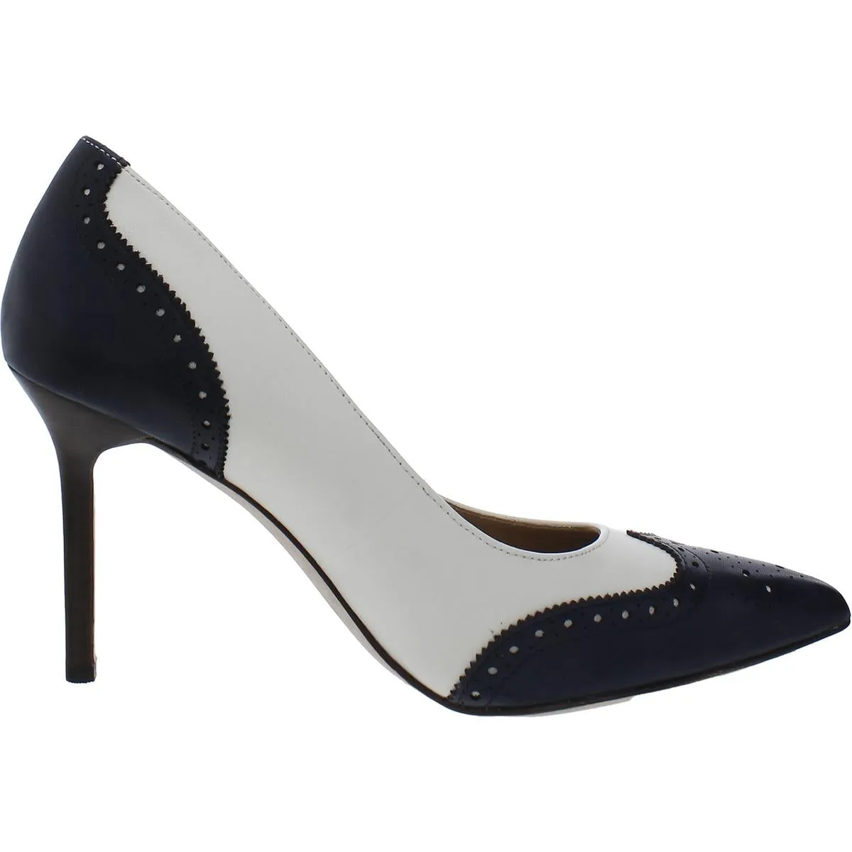 Lynden Womens Leather Wingtip Pumps