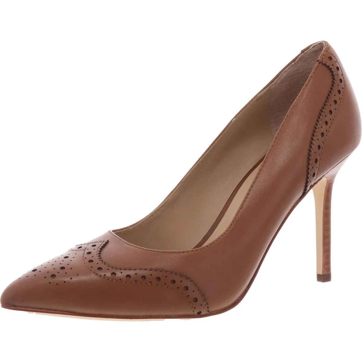 Lynden Womens Leather Wingtip Pumps