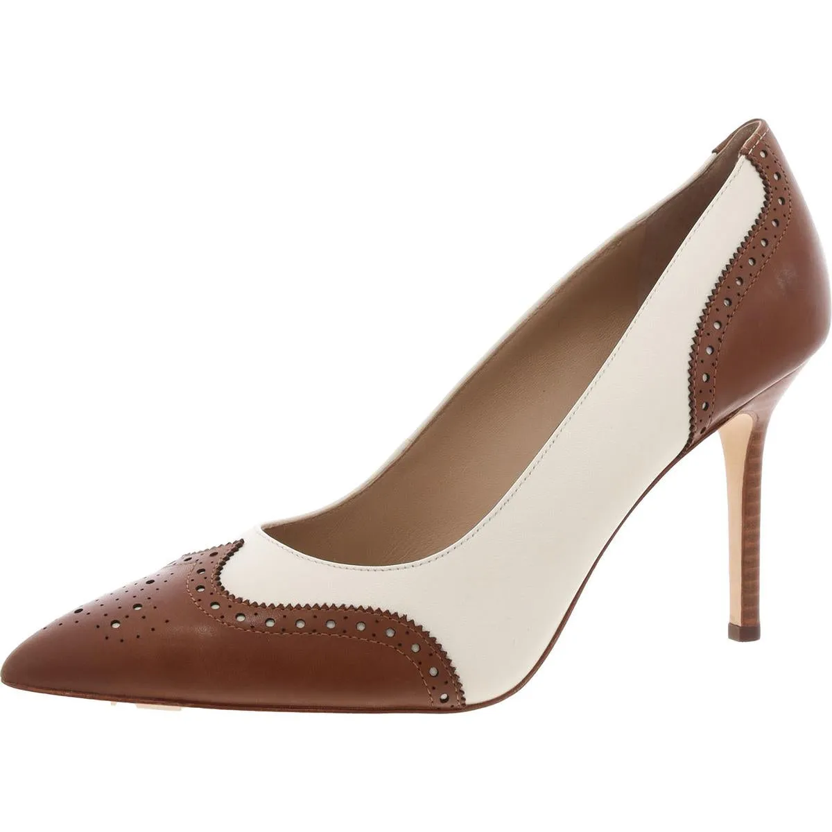 Lynden Womens Leather Wingtip Pumps