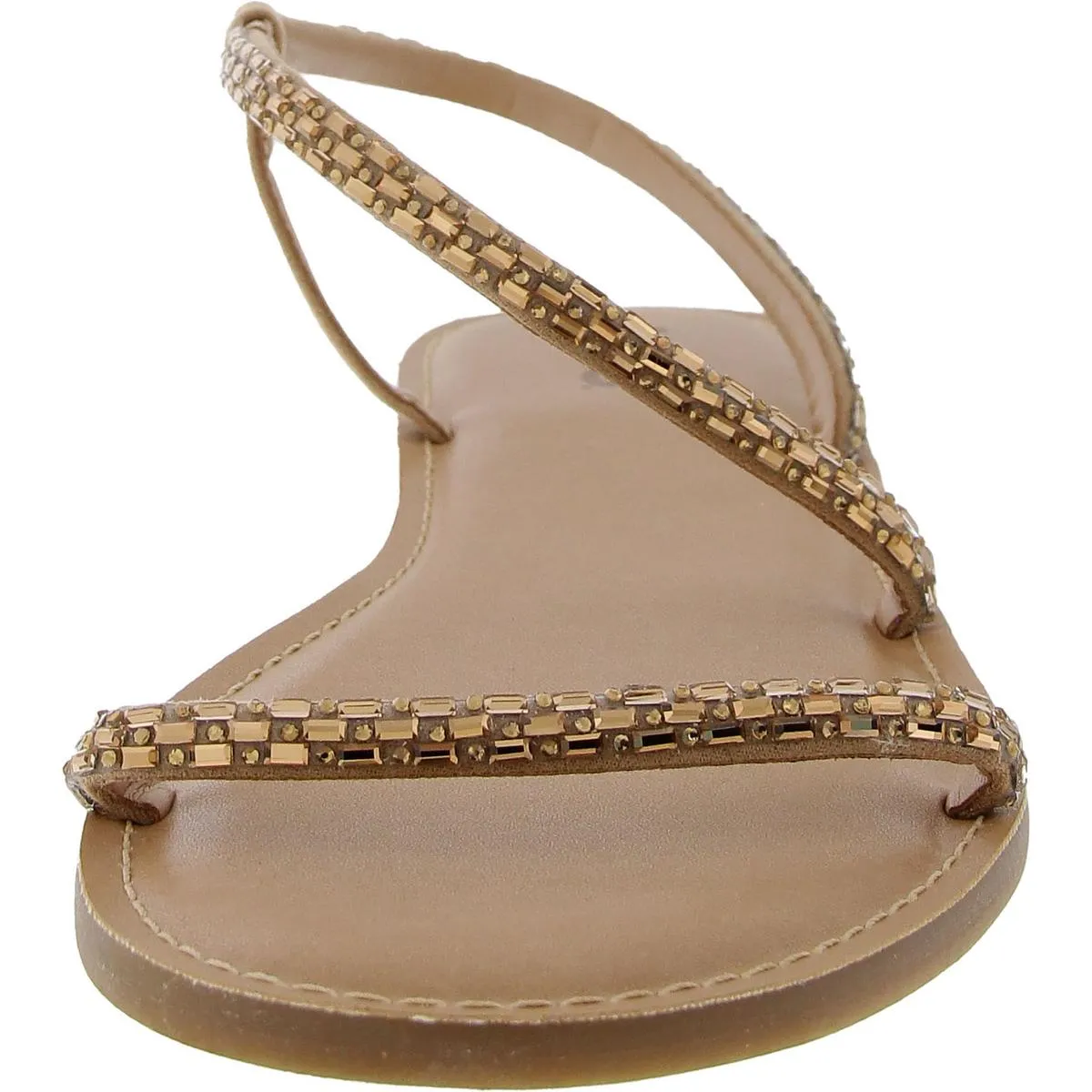 Mahlah Womens Embellished Flat Slingback Sandals