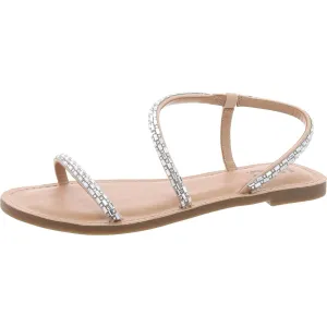 Mahlah Womens Embellished Flat Slingback Sandals