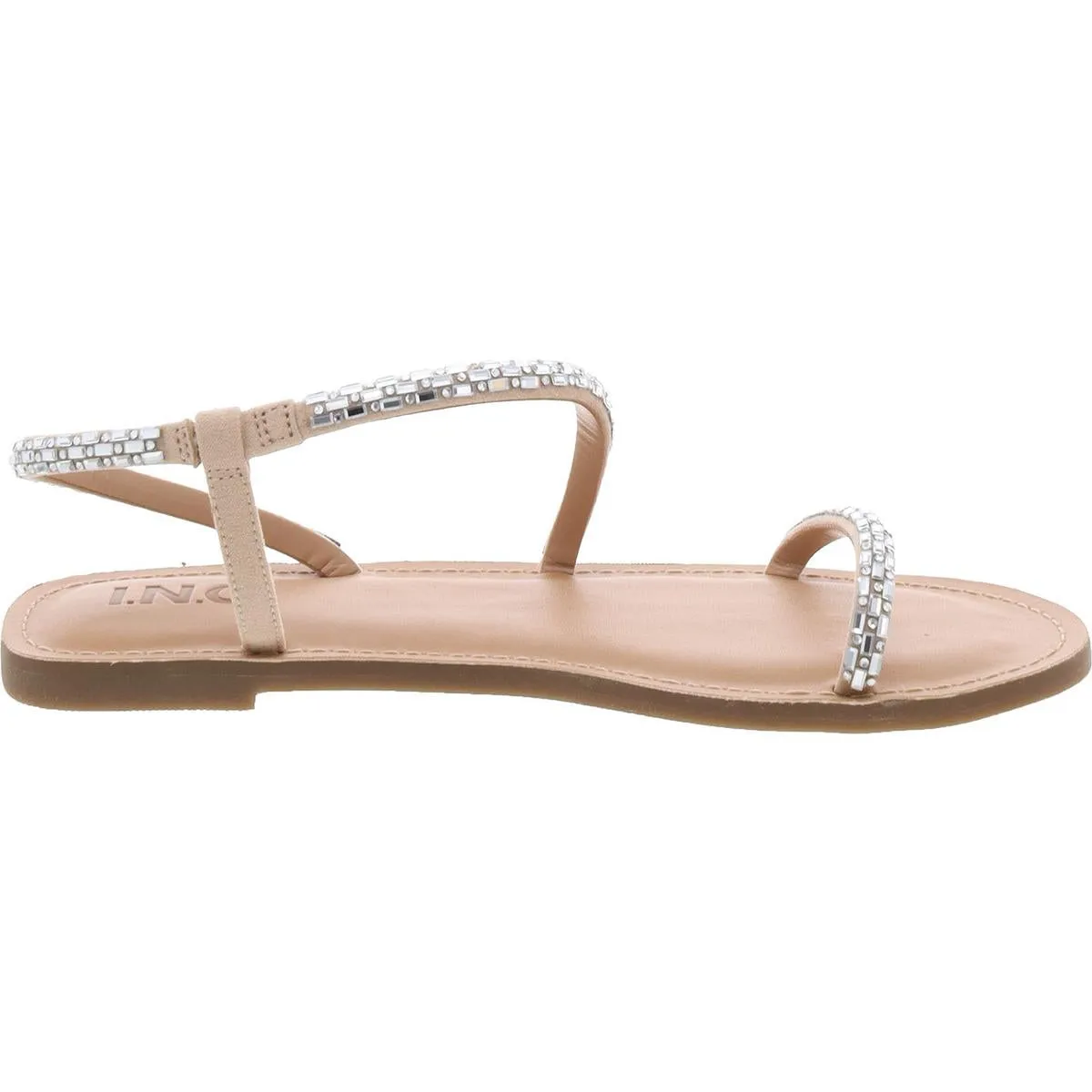 Mahlah Womens Embellished Flat Slingback Sandals