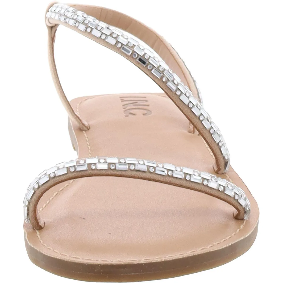 Mahlah Womens Embellished Flat Slingback Sandals