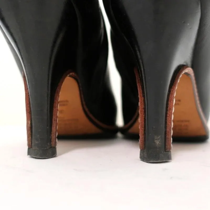Maison Martin Margiela Pointed Toe Ankle Boots Black Leather Size 37.5
