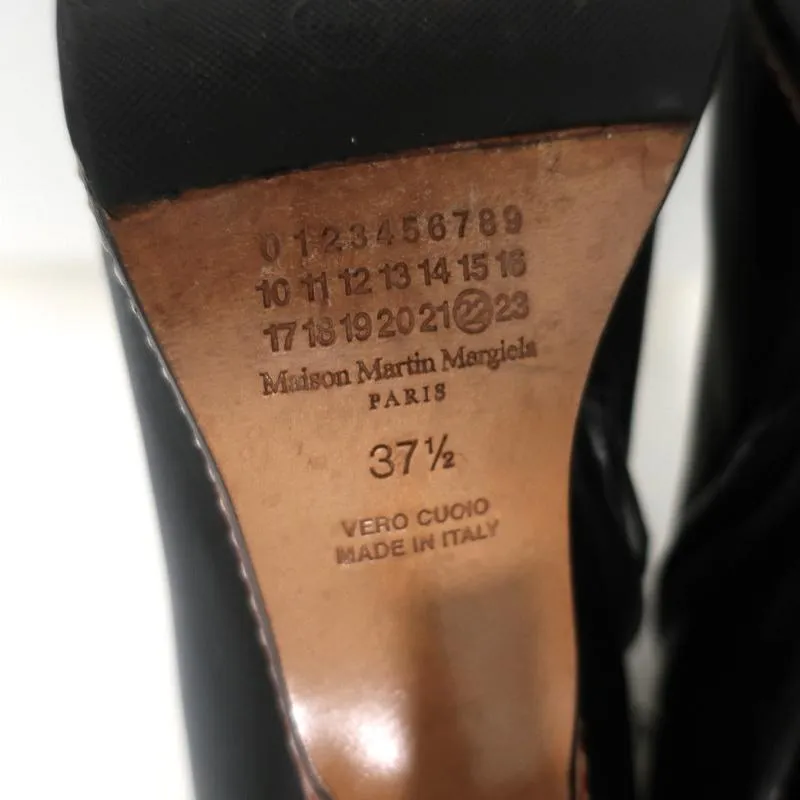 Maison Martin Margiela Pointed Toe Ankle Boots Black Leather Size 37.5