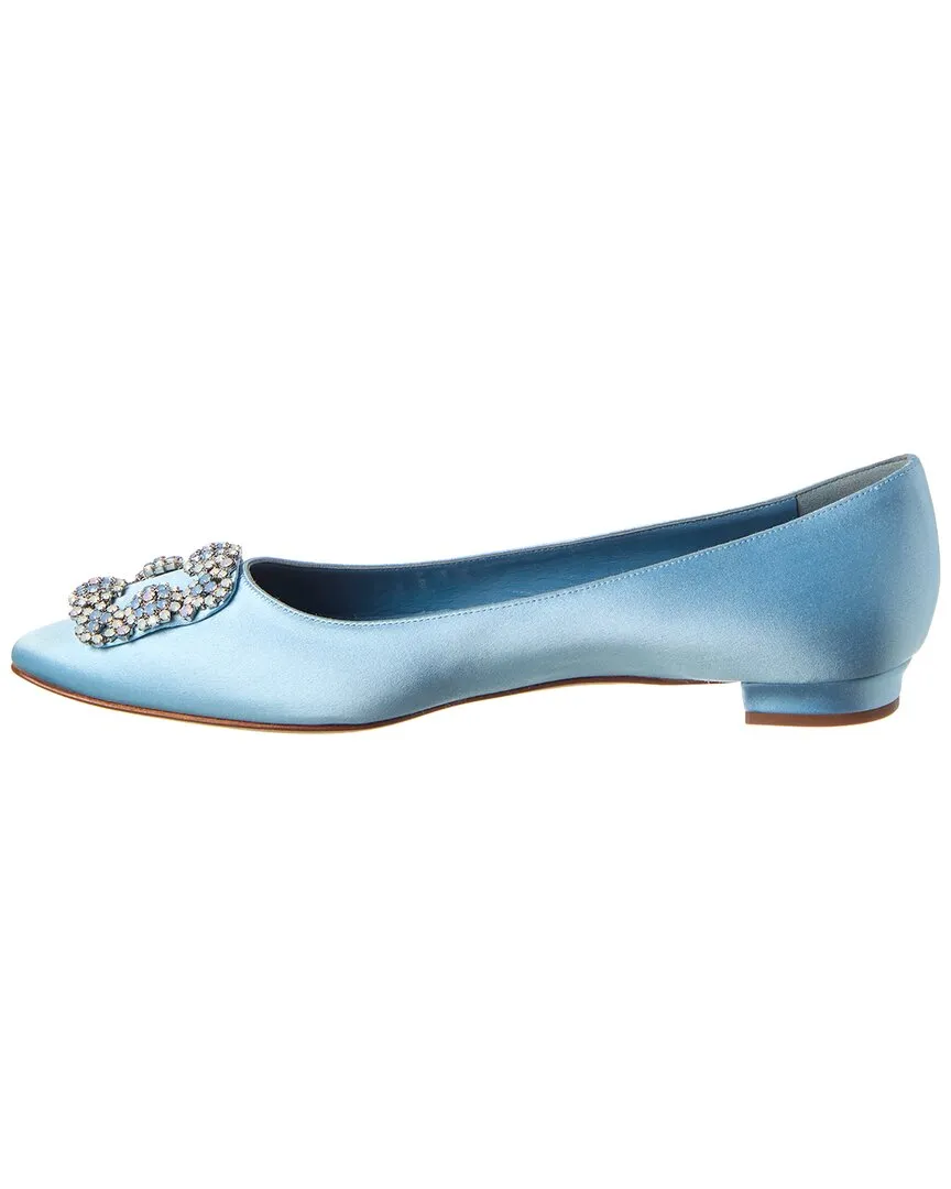 Manolo Blahnik Hangisi Satin Flat