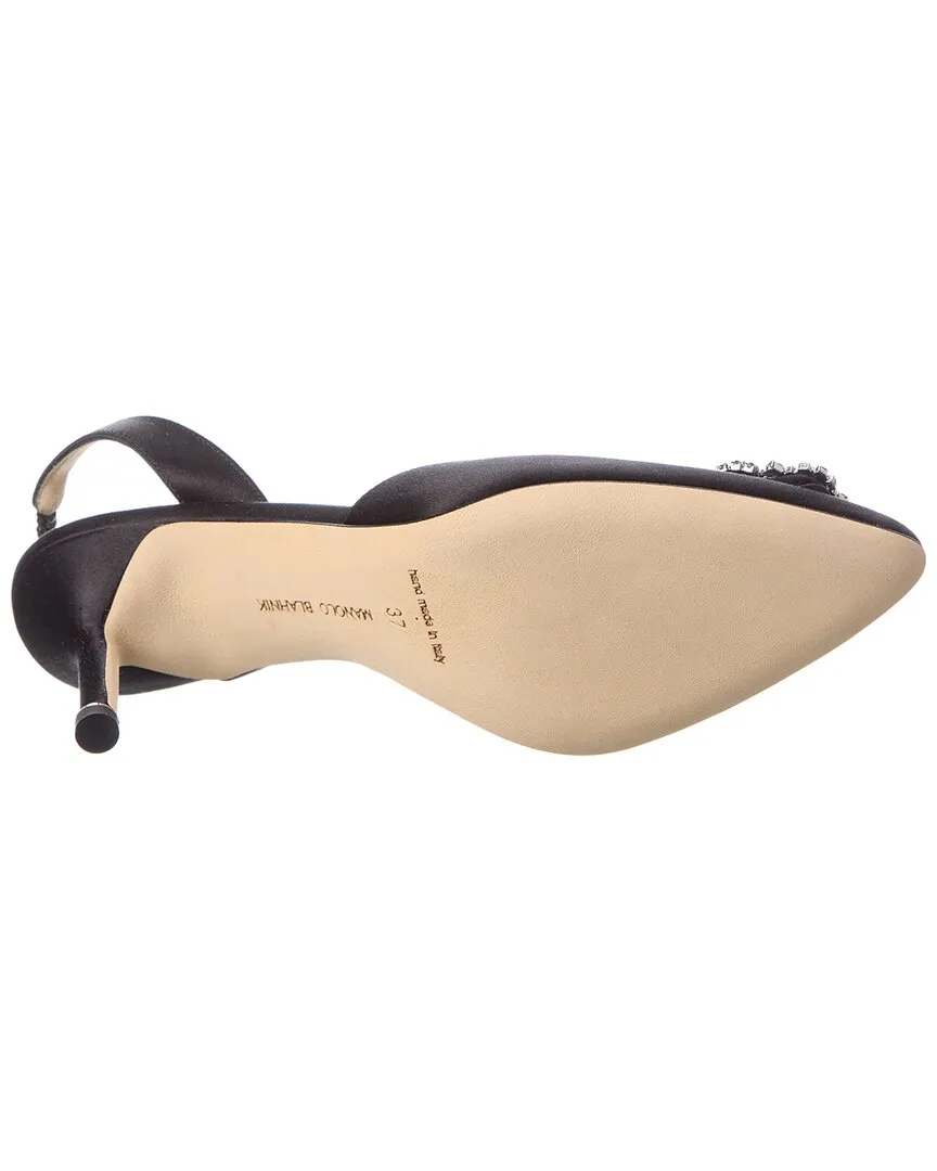 Manolo Blahnik Hangisli 70 Satin Slingback Pump