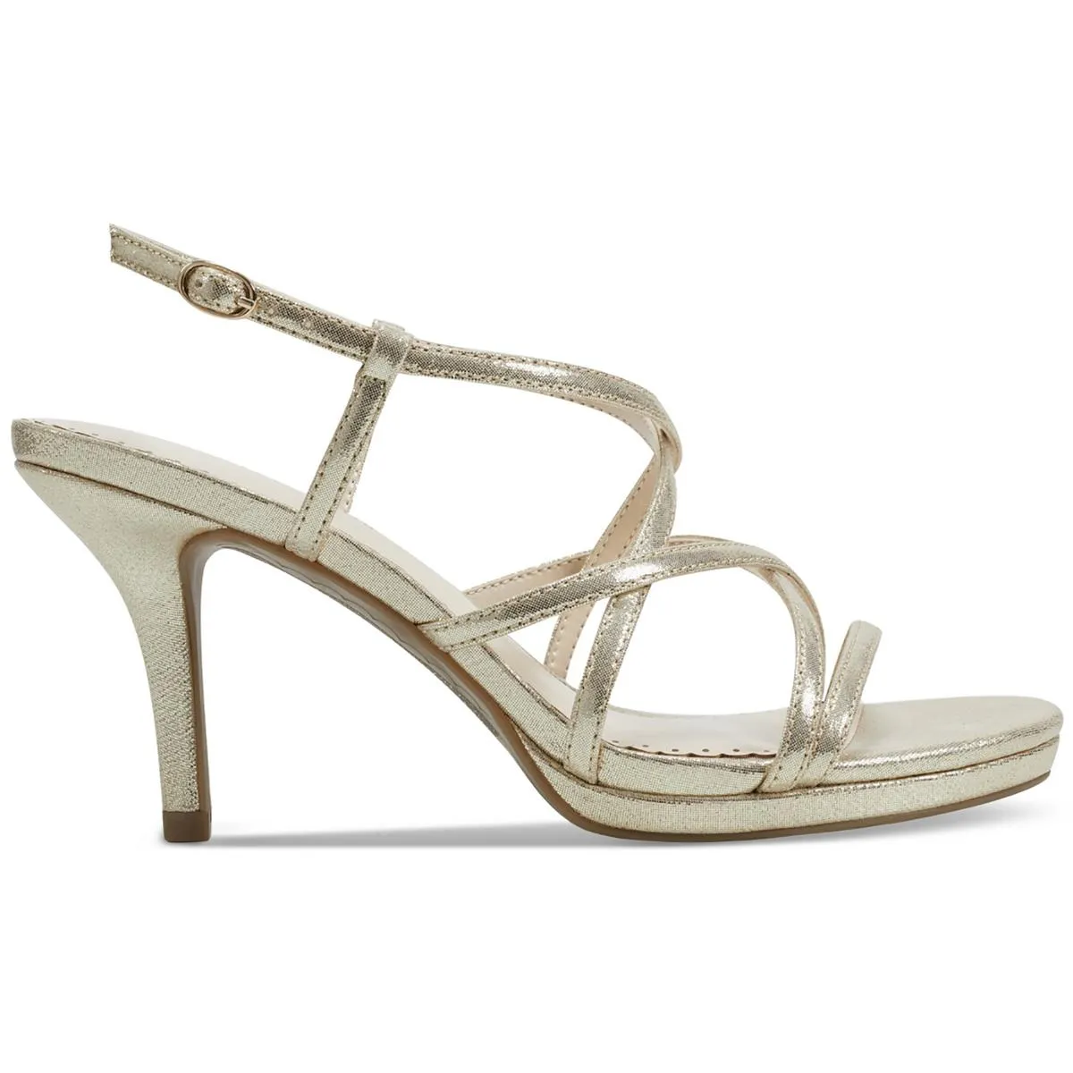 Merlott Womens Strappy Dressy Kitten Heels