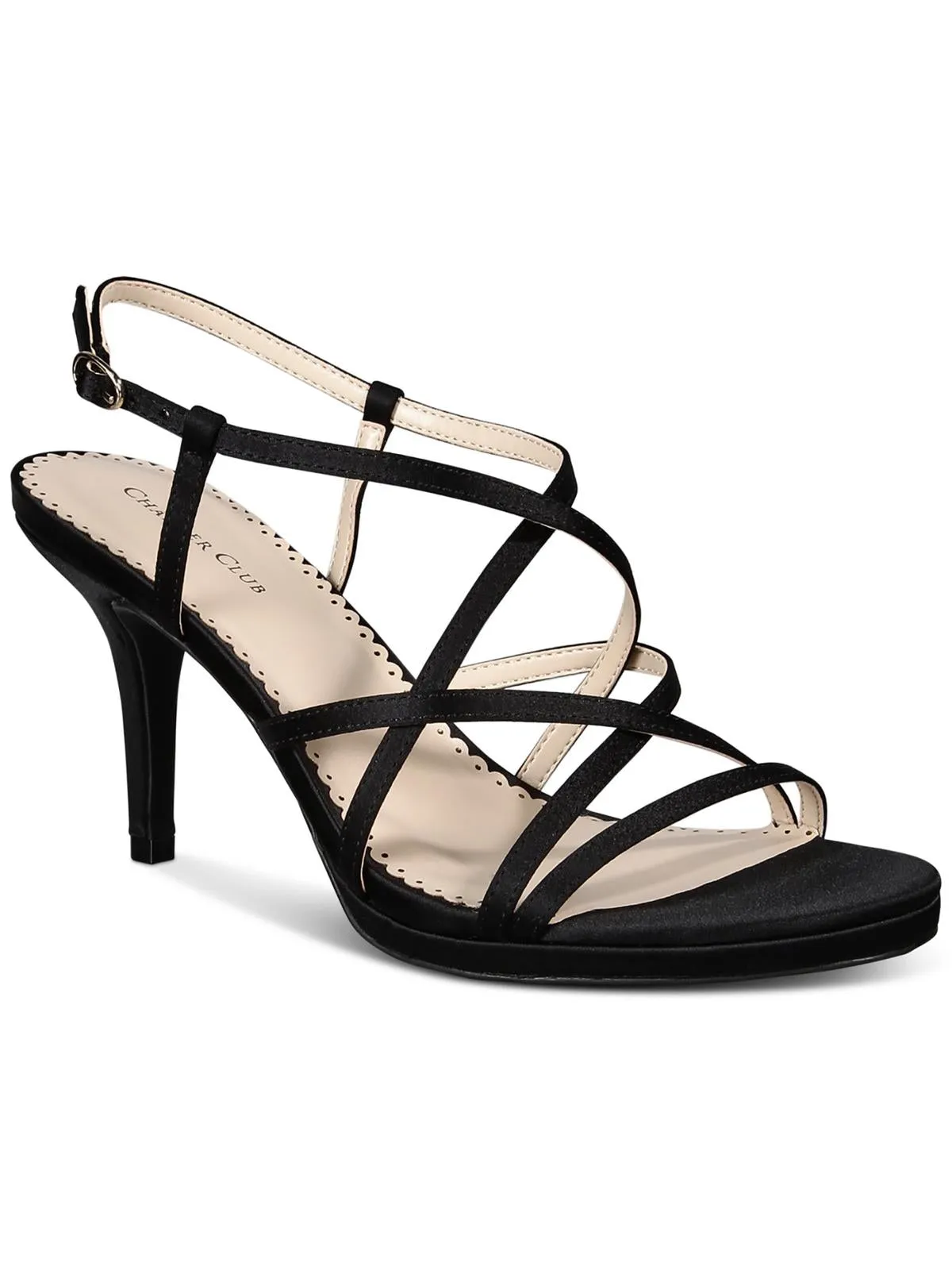 Merlott Womens Strappy Dressy Kitten Heels